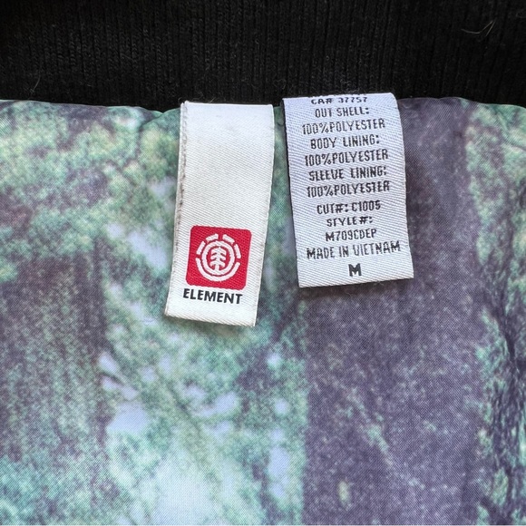 Element Snowboard Jacket Text Logo All Over Print Black White Men’s Medium - Picture 14 of 16